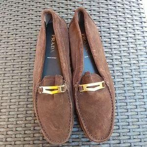 Prada suede loafers